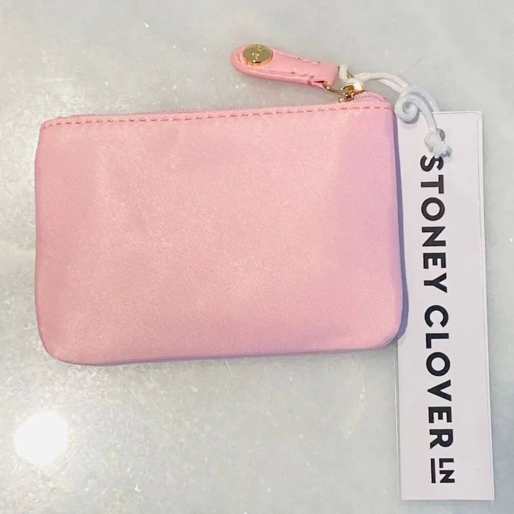 NWT Stoney Clover Lane Zippered Card Case Pink Size 5” x 3.5” NWT